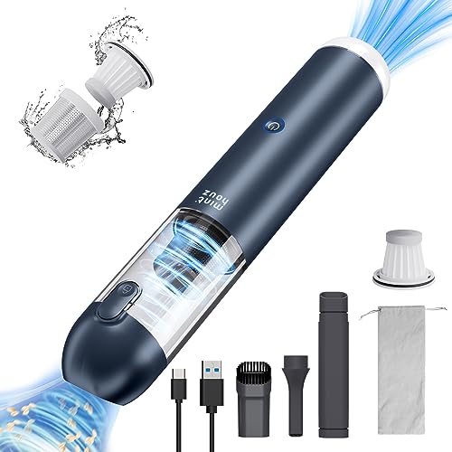 Minthouz Aspirateur De Voiture Sans Fil 17000 Pa, Ventilateur 120 W, 2 Vitesses, Portable avec Lumière Led/Sos pour Voiture/Maison/Animal