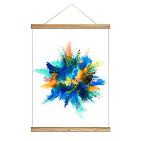 Hanging Poster with Wood Frames NO Magnetism Splashing Ink Home Wall Canvas Prints Ready to Hang - 18"x24" inches
