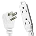Iron Forge Cable 10 ft Flat Plug White Extension Cord with 3 Outlets - 16/3 SJTW 3 Prong Indoor Extension Cord with Multiple Outlets