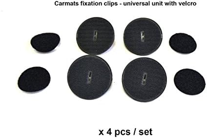Carmats Universal Fixation Clips 4 pcs set fit all makes and models Floor Mat Fasteners with Screw Thread and Special Plate Holder Fitting Clips Lock for Rubber Carpeted Leather Carmats