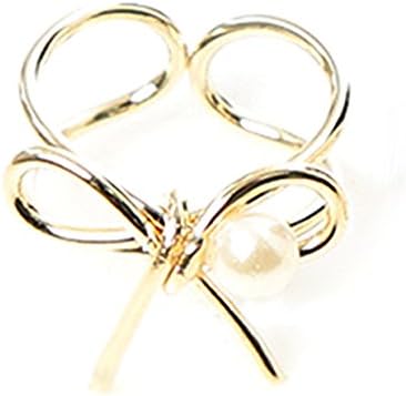 Amazon Ney 小粒パールイヤーカフ デザイン リボン 小ぶりで可愛いイヤーカフ 装着簡単 他のピアスやイヤリングと重ねづけも楽しめる イヤリング 通販