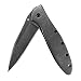 Kershaw Leek, BlackWash Pocket Knife (1660BLKW); 3" Sandvik 14C28N Steel Blade, 410 Stainless Steel Handle, BlackWash Finish, SpeedSafe Assisted Open, Frame and Tip Locks, Reversible Pocketclip; 3 OZ primary