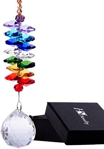 HS Novelty Crystal Ball Prism Rainbow Octagon Chakra Suncatcher, Hanging Crystals Window Ornaments for Gift