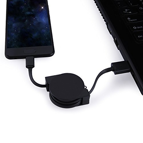 Retractable USB Type C Cable, CIQILY USB C to USB A Cord Data Transfer Sync & Charging for Samsung Galaxy S9 S8 Plus Note 8 LG V30 V20 G6 G5 New Macbook HTC U11/10 Google Pixel 2 XL Moto Z2