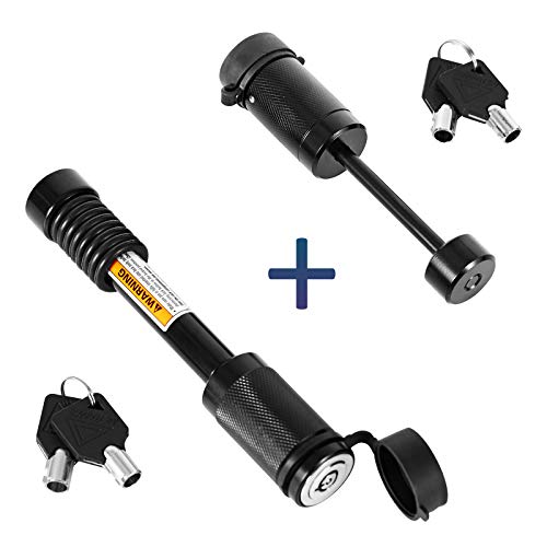 METOWARE Keyed Alike Trailer Hitch Receiver& Coupler Lock Kit, 5/8" Dia