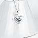 Sterling Silver CZ Animal Cat Love Heart Pendant Necklace 18