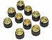 KAISH 10pcs Guitar AMP Amplifier Push on fit Knobs Black with Gold Aluminum Cap Top Fits 6mm diameter Pots Marshall Amplifiers