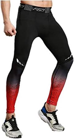 Clemunn Men's Leggings Yoga Pants Fitness Pants High Elastic Mens Quick-Drying Breathable Trousers Sport Cloth