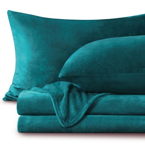 BEDELITE Flannel Sheets Queen Size Teal