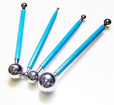 FF Elaine 4 Pcs Stainless Steel Sculpting Modeling Tools For Cake Decoration, Clay Ceramics Art