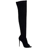 knee high open toe boots