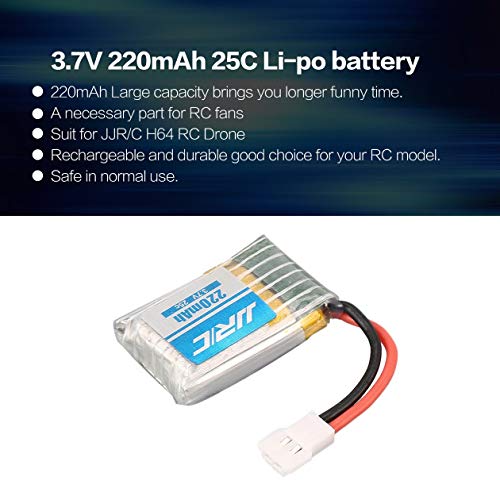 Heraihe JJR/C 3.7V 220mAh 25C 2S Li-po Rechargeable Battery Spare Parts Accessories for JJR/C H64 RC Drone Quadcopter Aircraft UAV - Thumbnail 4