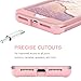 DOMAVER iPhone 8 Plus Case,iPhone 7 Plus Case with Wallet Card Holder and Mirror Hard Plastic Soft TPU Rubber Heavy Duty Shockproof Protective Phone Case Cover for iPhone 7 Plus/8 Plus,Rose Gold
