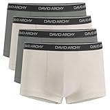David Archy 4 Pack Mens Drop Needle Pattern Trunks(L,Cotton-Wine)