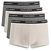 David Archy Men's 4 Pack Ultra Soft Comfy Breathable Bamboo Rayon Trunks Underwear No Fly (Gray/Khaki, M)