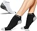 Physix Gear Short Compression Socks for Men & Women - Best Low Compression Socks Women & Men with Arch Support, Ideal for Running, Plantar Fasciitis comfort, and Swelling, Grey/Black (2 Pairs), L/XL