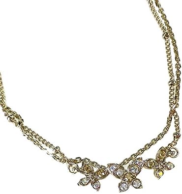 Amazon アナスイ Anna Sui ブレスレット アクセサリー 蝶 チョウ バタフライ 金 ゴールド クリア 透明 青 ブルー 黒 ブラック ブレス ダブルチェーン アンクル ジュエリー クリア ブレスレット 通販