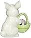 Cosmos 10593 Fine Porcelain Bunny with Easter Basket Figurine, 3-3/4-Inch,White