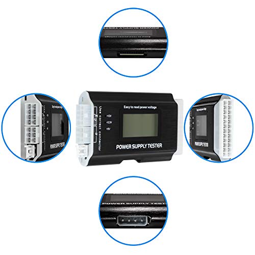 Kingwin PC Computer Power Supply Tester, Digital LCD Screen, ATX/ITX