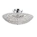 Jojospring Leila 3-Light Chrome Bowl-Shaped Crystal Flush Mount