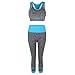Daxin Women Yoga Fitness Seamless Bra+Pants Leggings Set Gym Workout Sports Wear Blue