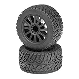 J Concepts 30563030 G-Locs Pre-Mounted on Black Wheels for Stampede 4x4 F & R/2WD Front/Scalpel, Yellow Compound