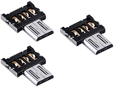 Augustwxl 3 Pack USB OTG Adapter Connector - USB A-Female Socket to Micro USB B-Male plug (on the go) - transforms USB memory stick into micro USB adapter for android smartphone &amp; tablet devices