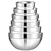ZESPROKA Stainless Steel Mixing Bowls, Nesting Bowls, Matte and Mirror Finish, Set of 6,11.6 x 5.3 x 11.6 inches,ZP-01