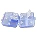 2 Pack Travel Pill Organizer Case Pocket Container, 7 Compartments Daily Pill Case for Vitamin/Fish Oil/Supplements, Translucent Black and Blue