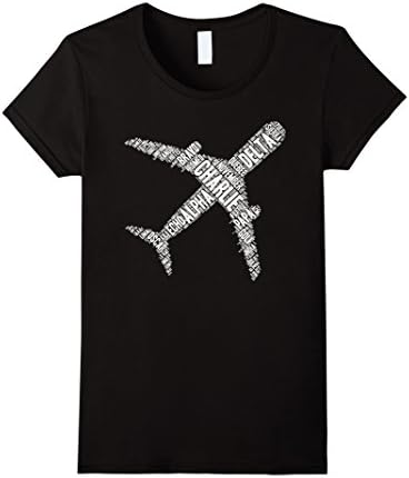 Womens Phonetic Alphabet Airplane Shirt - Aviation Pilot T-Shirt XL Black