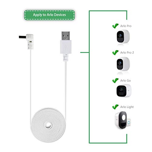 JESSY Weatherproof Outdoor Power Cable for Arlo Pro and Arlo Pro 2 with