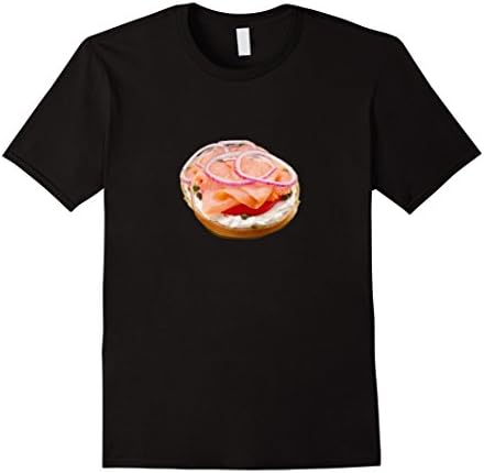 Mens Bagel Cream Cheese Capers Lox Funny T Shirt Medium Black