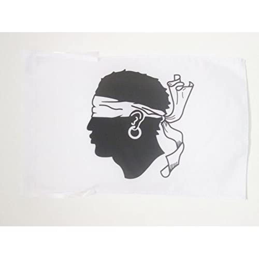 AZ FLAG - Corsica before 1755 Flag - 18'' x 12'' - 100% Polyester former French region of Corse Small Banner with Two Cords - Fade Resistant - Vivid Colors - 18x12 in - 45x30 Cm