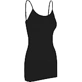 Pure Look Women's Spaghetti Strap Stretch Cotton Long Cami Camisole Tank Top