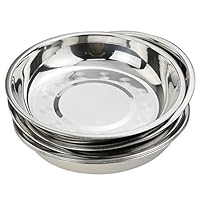 Nicesh 7.64 Inch Stainless Steel Round Plate, Dinner Plate Dish, Pack of 6