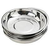 Nicesh Stainless 7.9 Inch Steel Dinner Plate Dish Food Holder Container Plates, Pack of 6
