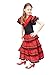 La Senorita Spanish Flamenco Dress Costume - Girls/Kids - Black/Red (Size 14-10 -11 Years, Black red)