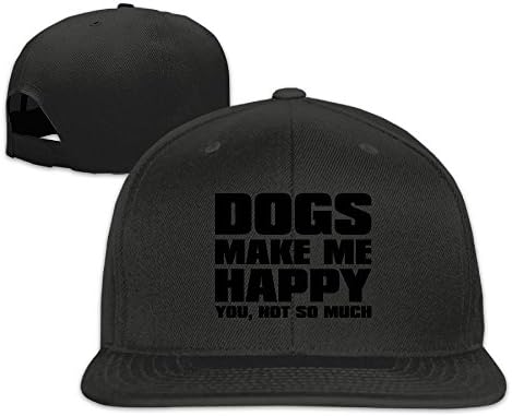 Dogs Make Me Happy You Not So Much Snapback Flat Bill Visor Hip-Hop Hat