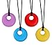 UPINS Sensory Chew Necklace for Kids,Silicone Teether Chewlery Necklace Chewing Tool, Chewy Oral Chewing Toys ,for Biting and Teething, Pack of 4