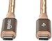 Amazon Basics Double Braided Nylon USB-C to USB-C 3.1 Gen 2 (10Gbps) Fast Charging Cable, 3A - 3-Foot, Gold