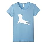 Womens French Bulldog Yoga T-Shirt Medium Baby Blue