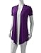 AMORE ALLFY Women's Soft Drape Cardigan Short Sleeve Purple X-Large