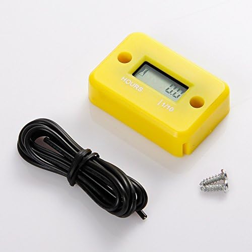 SEARON Inductive Digital Engine Hour Meter for Boat Yama Ski Dirt Quad Dirt bike Marine ATV Motorcycle Snowmobile Small Engine Generator Yellow