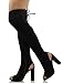 Delicious Women's Stretchy Open Toe Heel Boot Black 8