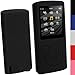 iGadgitz Black Silicone Skin Case Cover for Sony Walkman NWZ-E384 4GB 8GB + Screen Protector