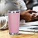 20 oz. Tumbler Double Wall Stainless Steel Vacuum Insulation Travel Mug with Crystal Clear Lid and Straw, Water Coffee Cup for Home,Office,School, Ice Drink, Hot Beverage,Pink