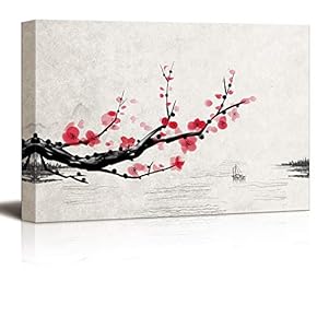 Plum Blosssom Flowers Painting Artwork for Home Framed