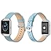 J&D Replacement Band Compatible for Fitbit Blaze Band, [Classic Series] Genuine Leather Band for Fitbit Blaze Smart Fitness Watch Replacement Wristbands - Aqua