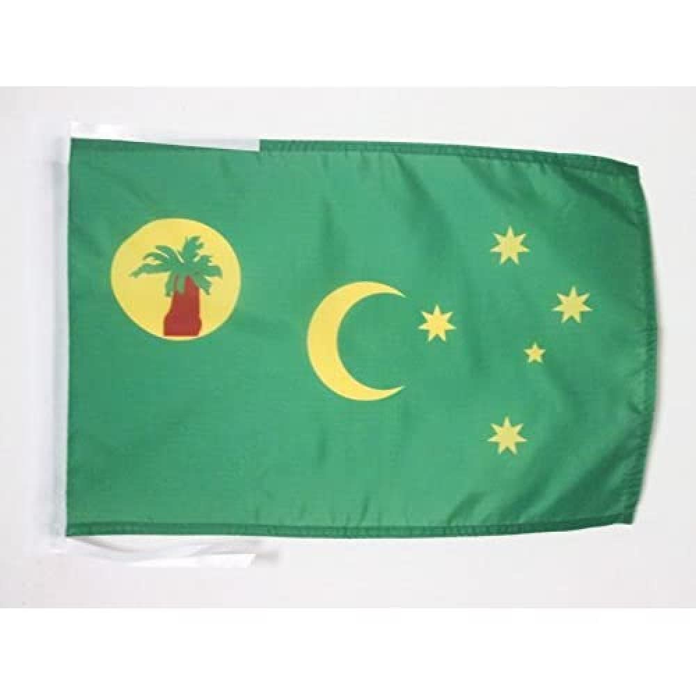 AZ FLAG - Cocos Keeling Islands Flag - 18'' x 12'' - 100% Polyester Cocos Small Banner with Two Cords - Fade Resistant - Vivid Colors - 18x12 in - 45x30 Cm — image 1