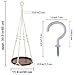 Supla 1 Pcs Macrame Hanging Shelf Macrame Plant Wooden Shelf Hanger Swing Shelf Floating Shelf Hanging Succulent Wall Planter and 2 Pcs Ceiling Screw Hooks Mother's Gift